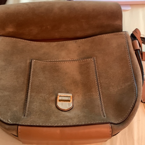 Michael Kors Romy suede messenger bag purse desert suede - Picture 8 of 10